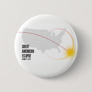 Chapa Redonda De 5 Cm Gran eclipse solar americano 2017