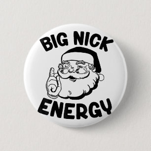 Chapa Redonda De 5 Cm Gran Energía de Nick Santa Divertido Navidad