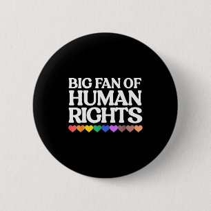 Chapa Redonda De 5 Cm Gran fan de los derechos humanos - corazones arcoí