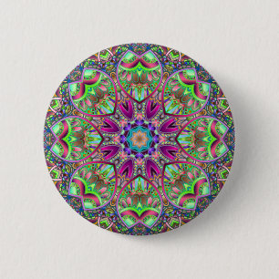 Chapa Redonda De 5 Cm Gran Glow Kaleidoscope Mandala
