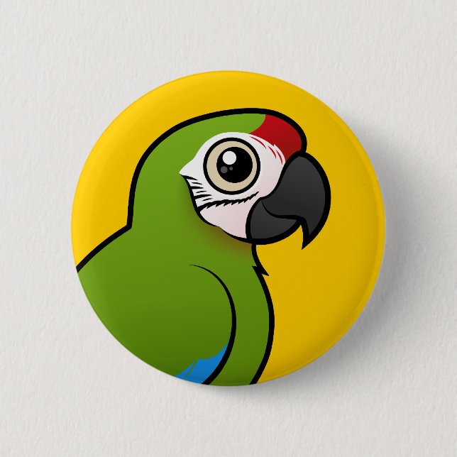 Chapa Redonda De 5 Cm Gran Macaw verde (Anverso)