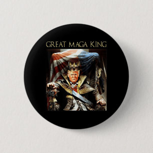 Chapa Redonda De 5 Cm Gran Mega Rey Bandera de Estados Unidos Orgulloso 