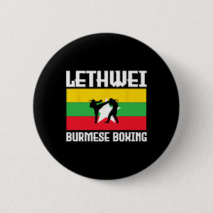 Chapa Redonda De 5 Cm Gran Outfit de Lethwei Boxeo Birmano Patada Mma Ki
