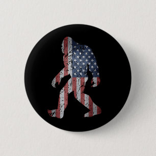 Chapa Redonda De 5 Cm Gran Pie Grande Sasquatch Bandera Americana Patrió