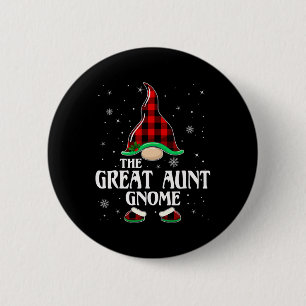 Chapa Redonda De 5 Cm Gran tía Gnome Buffalo Plaid Family Group Christ