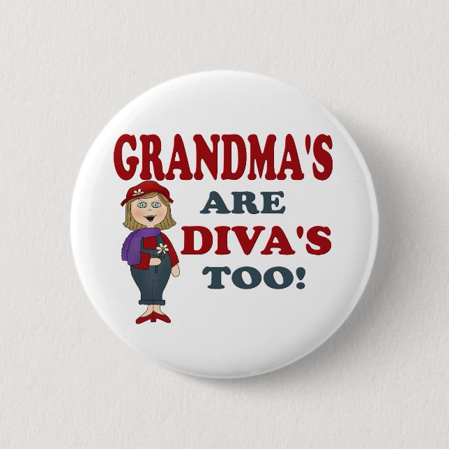 CHAPA REDONDA DE 5 CM GRANDMA DIVA (Anverso)