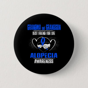 CHAPA REDONDA DE 5 CM GRANDMA Y GRANDSON MEJOR AMIGO DE LA VIDA ALOPECIA