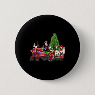 Chapa Redonda De 5 Cm Granja de animales Navidades Xmas Granja Camión Pa