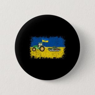 Chapa Redonda De 5 Cm Granjero ucraniano divertido roba meme de tanque I