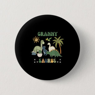 Chapa Redonda De 5 Cm Grannysaurus T Rex Dinosaur Granny Saurus Familia