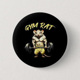 Chapa Redonda De 5 Cm Grapado diario Gym Rat Fitness Bodybuilding Art