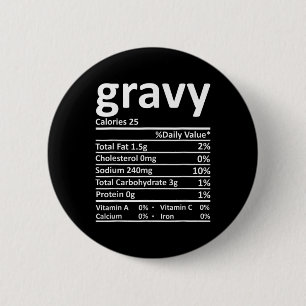 Chapa Redonda De 5 Cm Gravy Nutrition Facts Fun Acción de Gracias Navida