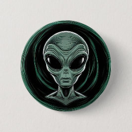 Chapa Redonda De 5 Cm Gray Alien Head