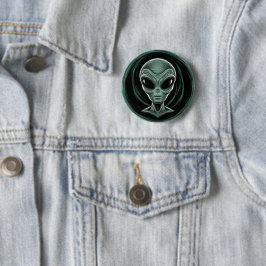 Chapa Redonda De 5 Cm Gray Alien Head