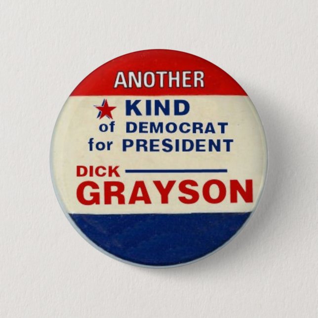 Chapa Redonda De 5 Cm Grayson para presidente Button (Anverso)