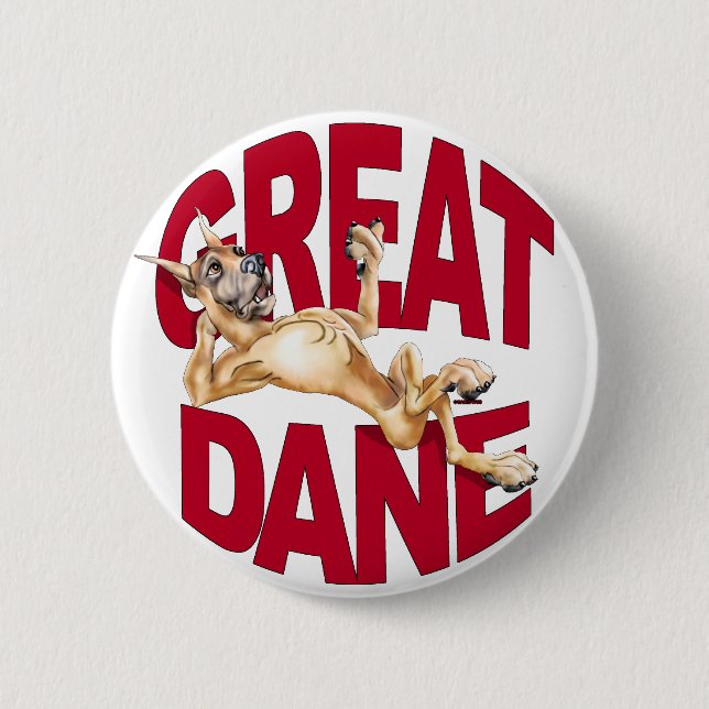 Chapa Redonda De 5 Cm Great Dane Laid Back Fawn (Anverso)