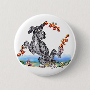 Chapa Redonda De 5 Cm Great dane un poco Merle malhumorado UC