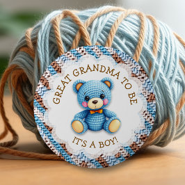 Chapa Redonda De 5 Cm Great Grandma | Crochet Teddy Bear Baby Shower 
