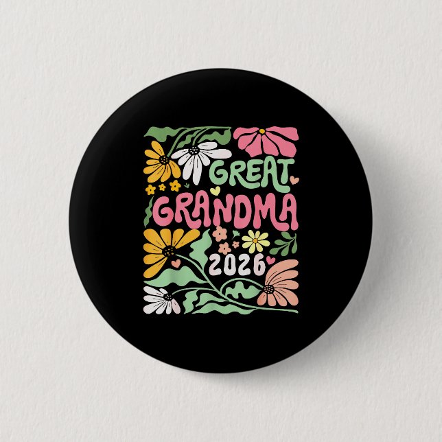 Chapa Redonda De 5 Cm Great Grandma Est. 2026 Promoted To Great Grandma  (Anverso)