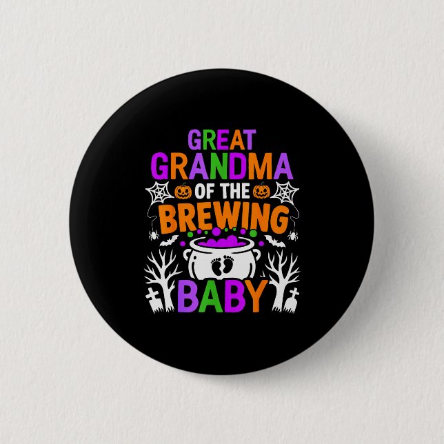 Chapa Redonda De 5 Cm Great Grandma Of The Brewing Baby Halloween Costum (Anverso)