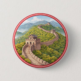 Chapa Redonda De 5 Cm Great Wall Of China Button