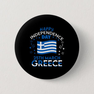 Chapa Redonda De 5 Cm Grecia 203° Día de la Independencia