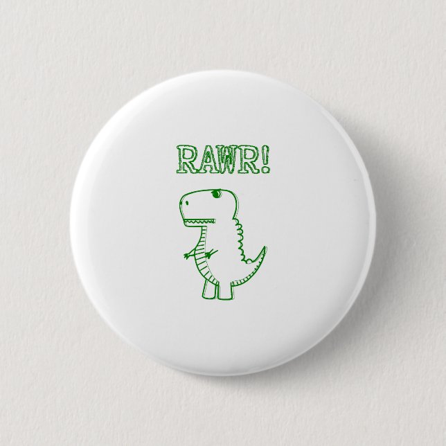 Chapa Redonda De 5 Cm Green Angry T Rex Dino (Anverso)