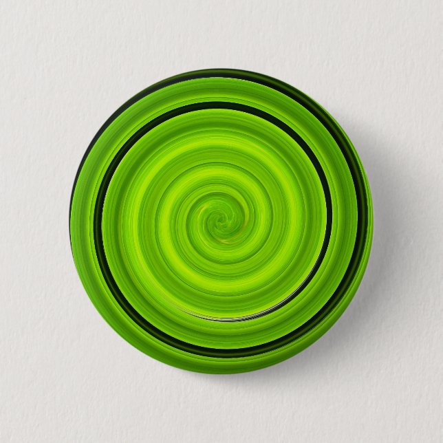 Chapa Redonda De 5 Cm Green-black spiral pattern (Anverso)