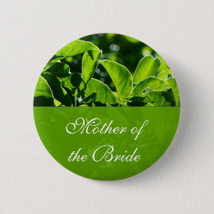 Chapa Redonda De 5 Cm Green leaves mother of the bride wedding