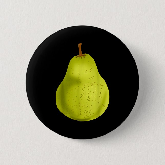 Chapa Redonda De 5 Cm Green Pear Funny Fruit Costume  (Anverso)