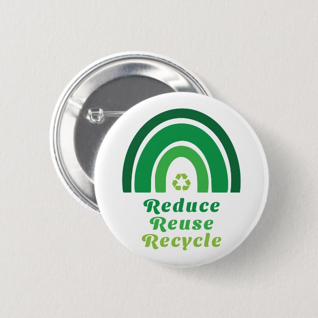 Chapa Redonda De 5 Cm Green Rainbow Environmental Reduce Reuse Reuse Reu (Anverso y reverso)