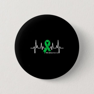Chapa Redonda De 5 Cm Green Ribbon Heartbeat Kidney Disease Awareness Me
