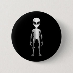 Chapa Redonda De 5 Cm Grey Alien