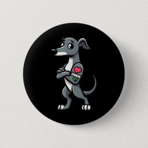 Chapa Redonda De 5 Cm Greyhound I Love Grandpa Funny Dog Tattoo