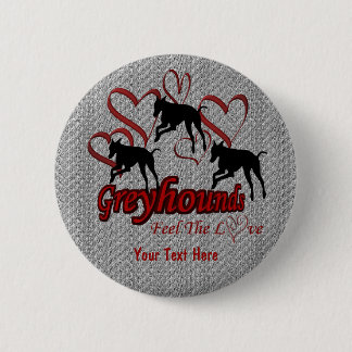 Chapa Redonda De 5 Cm Greyhounds Y Hearts Love Dog Button