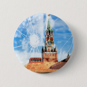 Chapa Redonda De 5 Cm Grietas del poder ruso