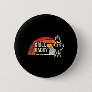 Chapa Redonda De 5 Cm Grill Daddy Retro Atardecer Bbq Gráfico Para Papá
