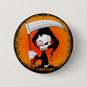 Chapa Redonda De 5 Cm Grim Reaper Creepy Funny Personalizado