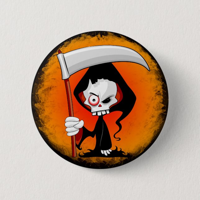 Chapa Redonda De 5 Cm Grim Reaper Creepy Funny Personalizado (Anverso)