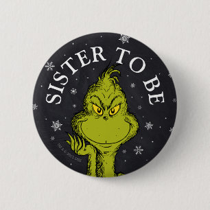 Chapa Redonda De 5 Cm Grinch Chalkboard Baby Shower   Hermana Que Debe S