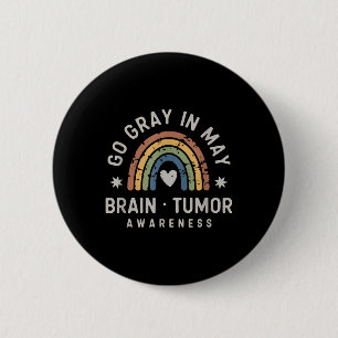 Chapa Redonda De 5 Cm Gris En Mayo Tumor Cerebro Conciencia Grunge