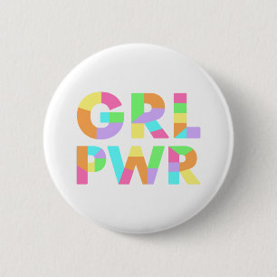 Chapa Redonda De 5 Cm GRL PWR colorido