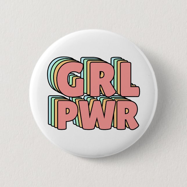 Chapa Redonda De 5 Cm GRL PWR Pastel (Anverso)