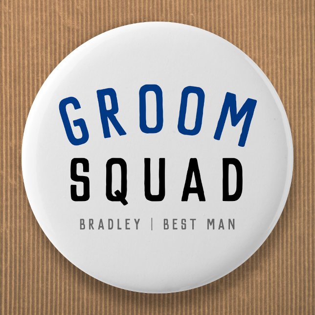 Chapa Redonda De 5 Cm Groom Squad | Moderno bachiller Groomsman estilo (Subido por el creador)