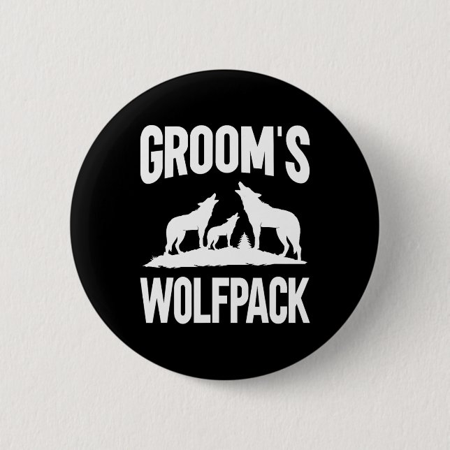 Chapa Redonda De 5 Cm Groom Squad Wolfpack 2  (Anverso)