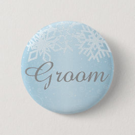 Chapa Redonda De 5 Cm Groom Winter Snowflakes