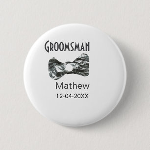 Chapa Redonda De 5 Cm Groomsman agregar nombre fecha año de referencia d