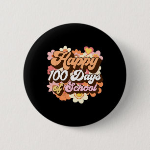 Chapa Redonda De 5 Cm Groovy 100 Días De Escuela Maestros Niños Retro Fe