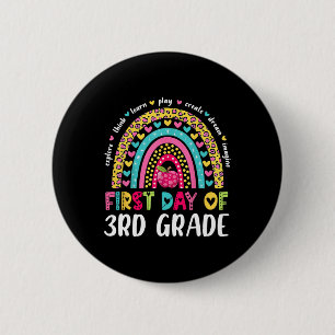 Chapa Redonda De 5 Cm Groovy 3º Grado De Vuelta A La Escuela Primer Día