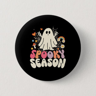Chapa Redonda De 5 Cm Groovy Boo Ghost Spooky Halloween disfraces Mens K